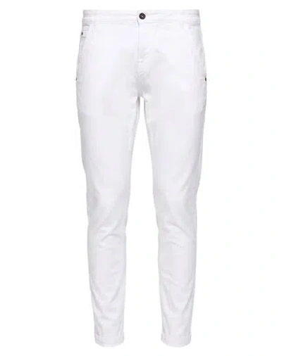 Pt Torino Man Jeans White Size 32 Cotton, Elastane