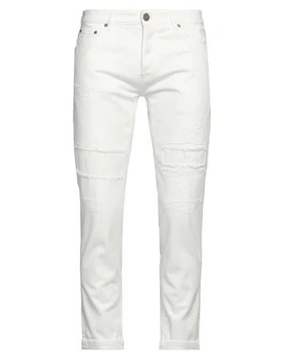 Pt Torino Man Jeans White Size 32 Cotton, Elastane