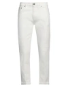 Pt Torino Man Jeans White Size 34 Cotton, Elastane In White