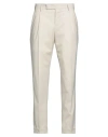 Pt Torino Straight Cotton Trousers Belt Loops In Beige