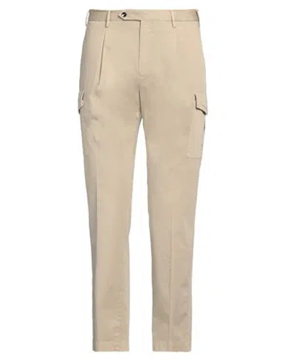 Pt Torino Man Pants Beige Size 36 Cotton, Linen, Elastane