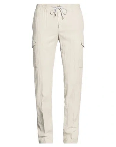 Pt Torino Man Pants Beige Size 38 Lyocell, Linen, Cotton In White