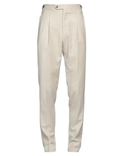 Pt Torino Man Pants Beige Size 38 Virgin Wool, Silk, Linen, Elastane In Gray