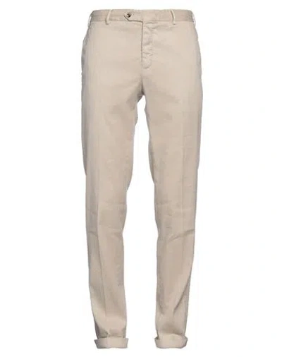 Pt Torino Man Pants Beige Size 42 Linen, Cotton, Elastane