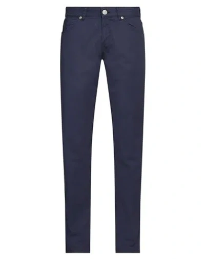 Pt Torino Man Pants Blue Size 30 Cotton, Elastane In Blue