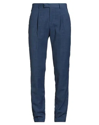 Pt Torino Man Pants Blue Size 44 Polyester, Wool, Linen, Polyamide, Elastane