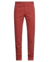 Pt Torino Man Pants Brick Size 32 Cotton, Elastane In Red