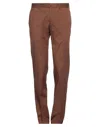 Pt Torino Man Pants Brown Size 32 Cotton, Silk, Elastane