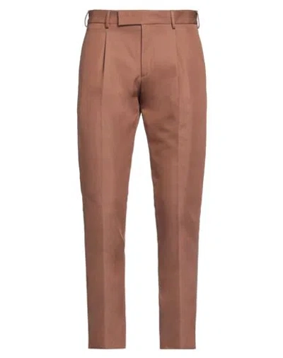 Pt Torino Man Pants Brown Size 34 Cotton, Polyamide