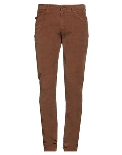 Pt Torino Man Pants Brown Size 35 Cotton, Elastane