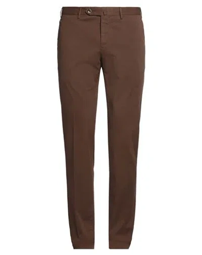 Pt Torino Man Pants Brown Size 38 Cotton, Elastane