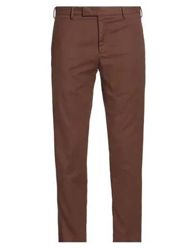Pt Torino Man Pants Brown Size 38 Cotton, Elastane