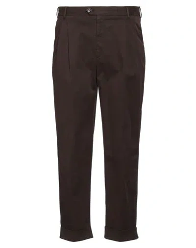 Pt Torino Man Pants Brown Size 38 Cotton, Elastane In Burgundy