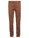 Pt Torino Man Pants Brown Size 38 Cotton, Silk, Elastane