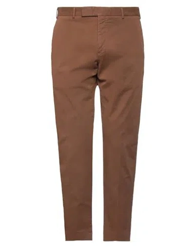 Pt Torino Man Pants Brown Size 40 Cotton, Elastane