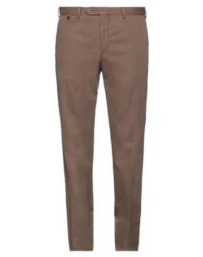 Pt Torino Man Pants Brown Size 38 Cotton, Lyocell, Elastane In Brown