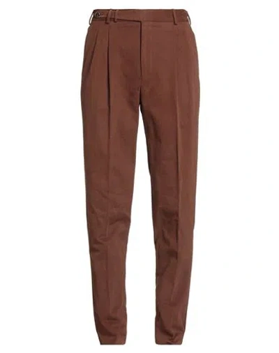 Pt Torino Man Pants Brown Size 42 Cotton