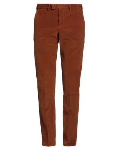 Pt Torino Man Pants Brown Size 42 Cotton, Elastane In Burgundy