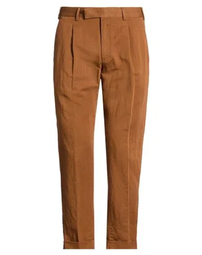 Pt Torino Man Pants Brown Size 42 Cotton, Linen