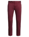 Pt Torino Man Pants Burgundy Size 32 Cotton, Elastane In Red