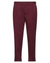 Pt Torino Man Pants Burgundy Size 34 Cotton, Elastane In Red