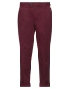 Pt Torino Man Pants Burgundy Size 36 Cotton, Elastane In Red