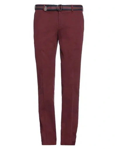 Pt Torino Man Pants Burgundy Size 38 Cotton, Elastane In Red