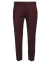 Pt Torino Man Pants Burgundy Size 40 Virgin Wool, Elastane In Red