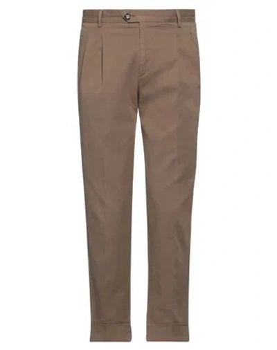 Pt Torino Man Pants Camel Size 28 Cotton, Elastane In Brown