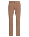Pt Torino Man Pants Camel Size 33 Cotton, Lyocell, Elastane In Brown