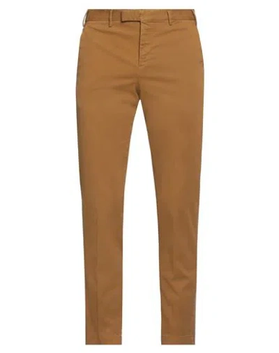 Pt Torino Man Pants Camel Size 34 Cotton, Elastane In Beige