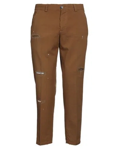 Pt Torino Man Pants Camel Size 34 Virgin Wool, Mohair Wool In Beige