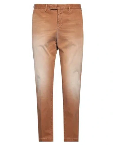 Pt Torino Man Pants Camel Size 36 Cotton, Elastane In Beige