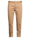 Pt Torino Man Pants Camel Size 36 Cotton, Elastane In Beige
