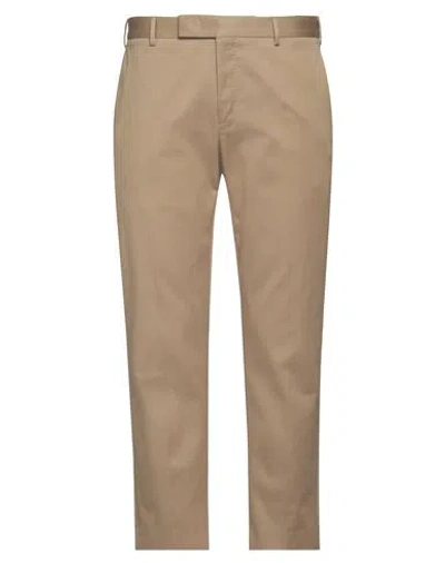 Pt Torino Man Pants Camel Size 38 Cotton, Elastane In Beige
