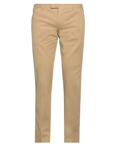 Pt Torino Man Pants Camel Size 40 Cotton, Elastane In Beige