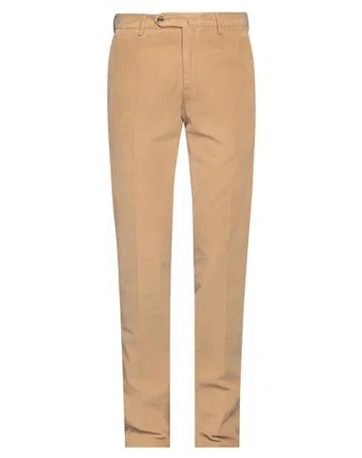 Pt Torino Man Pants Camel Size 42 Cotton, Elastane In Multi