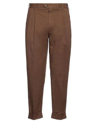 Pt Torino Man Pants Chocolate Brown Size 34 Cotton, Lyocell, Elastane