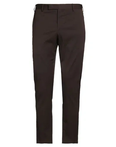 Pt Torino Man Pants Chocolate Brown Size 34 Polyester, Virgin Wool, Elastane In Brown