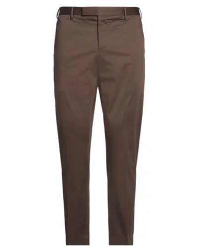 Pt Torino Man Pants Chocolate Brown Size 38 Cotton, Elastane