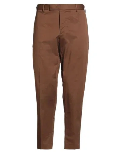 Pt Torino Man Pants Chocolate Brown Size 38 Cotton, Linen