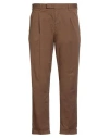 Pt Torino Man Pants Chocolate Brown Size 44 Cotton, Elastane