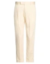 Pt Torino Man Pants Cream Size 30 Cotton, Linen In Neutral