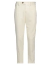 Pt Torino Man Pants Ivory Size 38 Modal, Cotton, Elastane In White