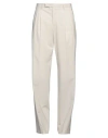 Pt Torino Man Pants Cream Size 34 Virgin Wool, Polyamide, Elastane In White