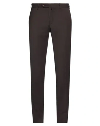 Pt Torino Man Pants Dark Brown Size 32 Polyester, Wool, Elastane