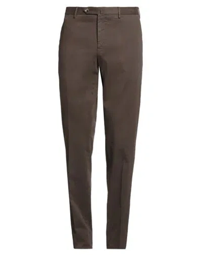 Pt Torino Man Pants Dark Brown Size 36 Cotton, Modal, Elastane