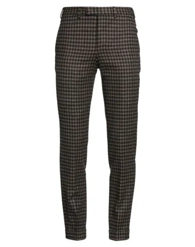 Pt Torino Man Pants Dark Brown Size 36 Virgin Wool, Silk, Linen, Elastane