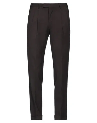 Pt Torino Man Pants Dark Brown Size 38 Virgin Wool, Elastane