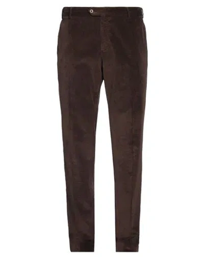 Pt Torino Man Pants Dark Brown Size 40 Cotton, Elastane